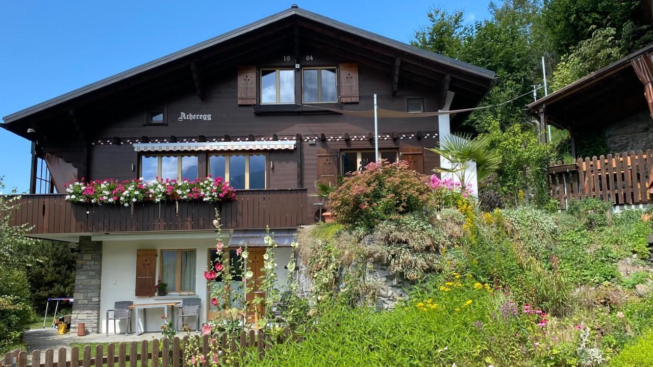 Chalet Acheregg Wengen Bagian luar foto