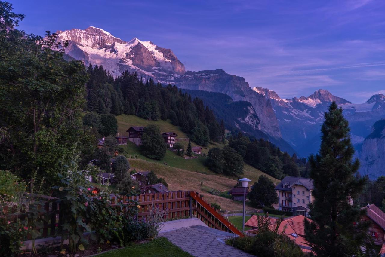 Chalet Acheregg Wengen Bagian luar foto