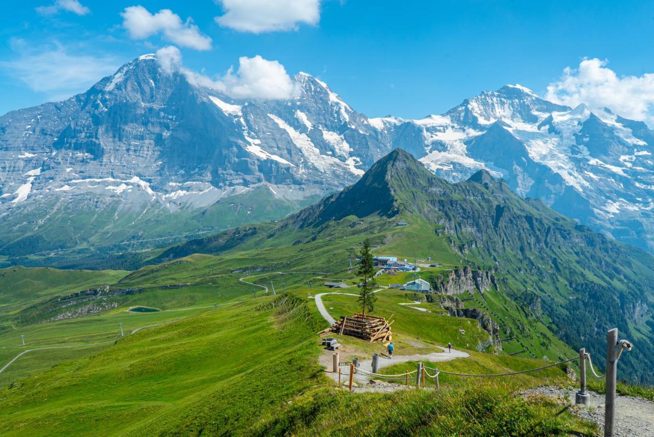 Chalet Acheregg Wengen Bagian luar foto