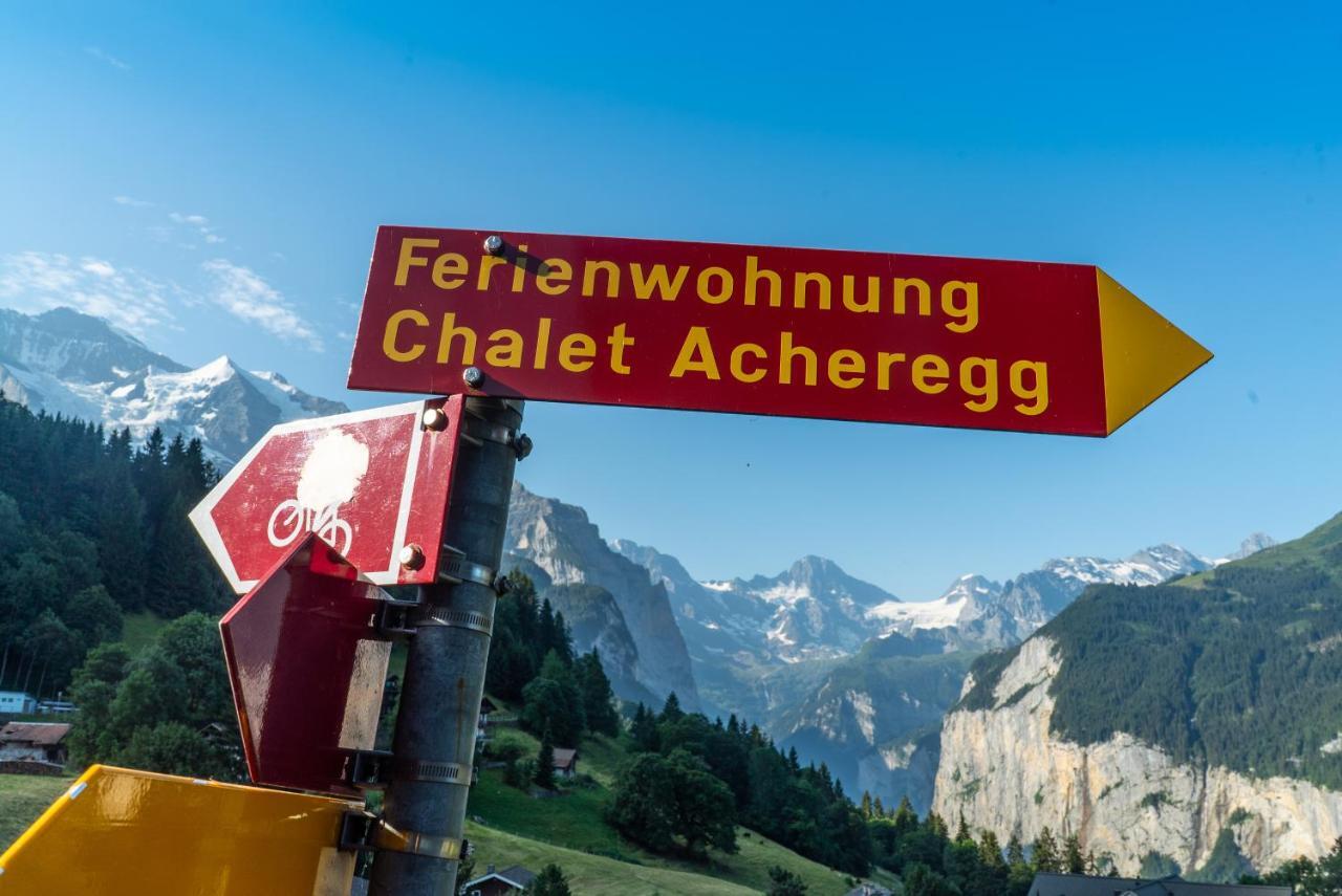 Chalet Acheregg Wengen Bagian luar foto