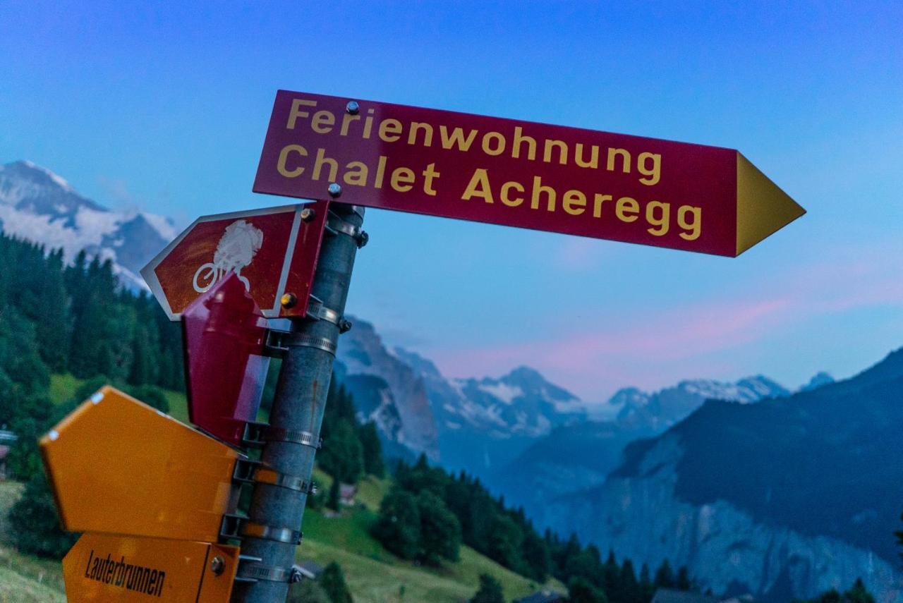 Chalet Acheregg Wengen Bagian luar foto