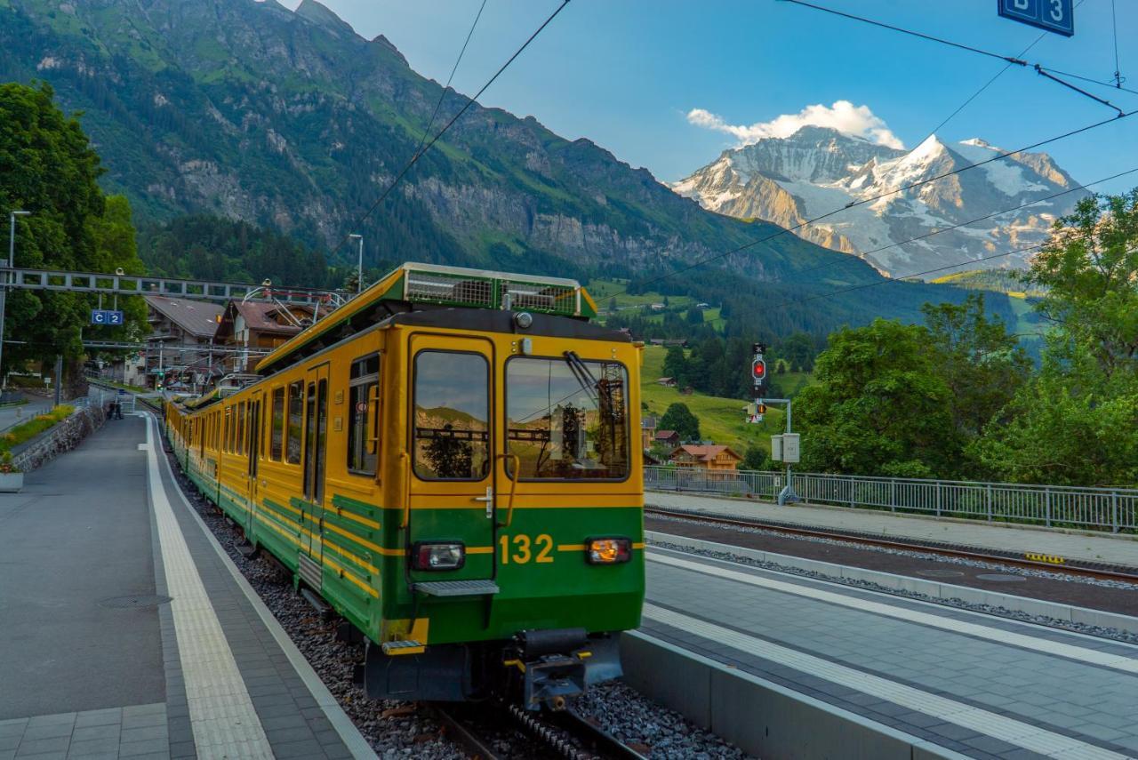 Chalet Acheregg Wengen Bagian luar foto