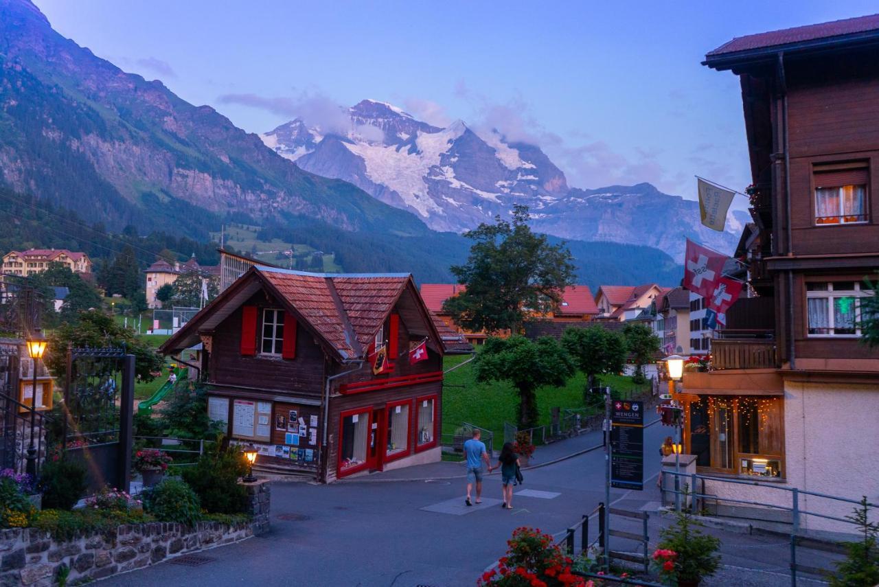 Chalet Acheregg Wengen Bagian luar foto
